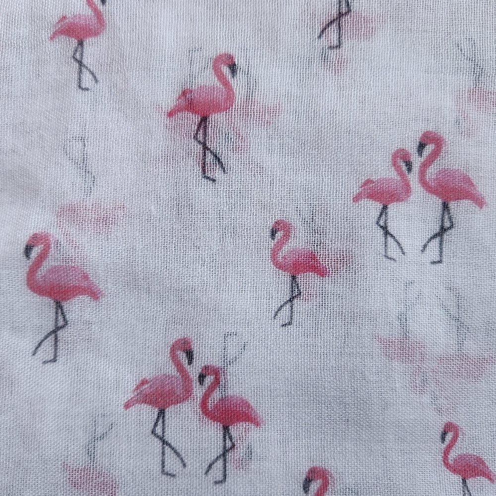 New Gauzy Flamingo Bird Scarf
